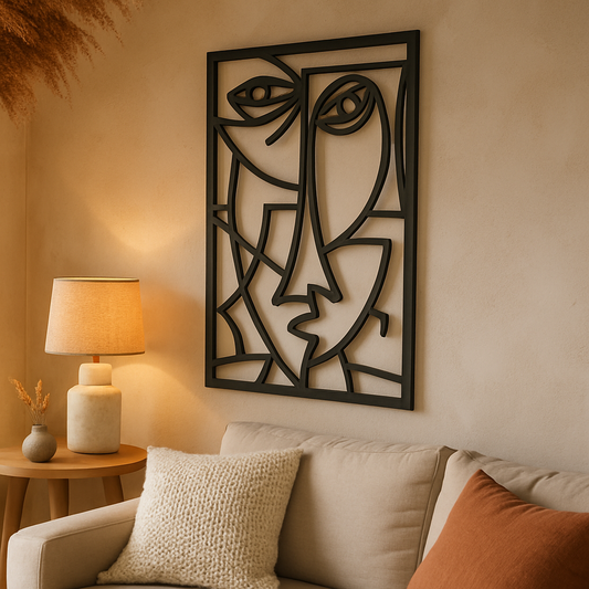 ARTĂ DE PERETE DIN METAL CU CHIPURI PICASSO