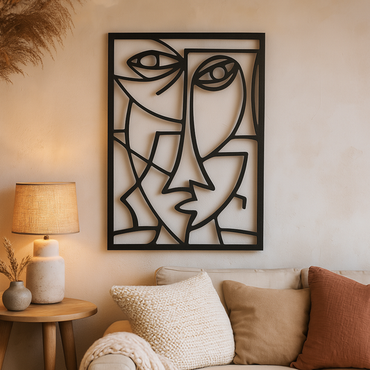 ARTĂ DE PERETE DIN METAL CU CHIPURI PICASSO